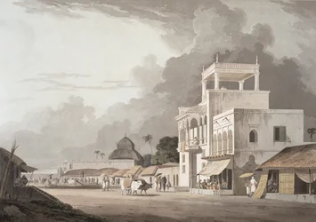 Vista sulla Chitpore Road, Calcutta, tavola II da 
